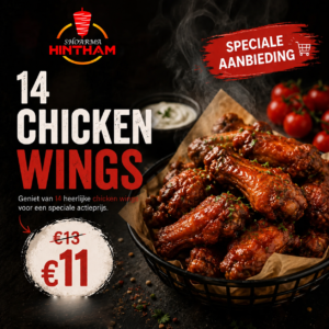 14 chicken wings aanbieding voor 11 euro